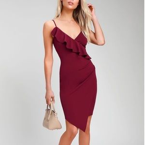 KEEP ON FLOURISHING RUFFLED BODYCON DRESS